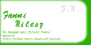 fanni milesz business card